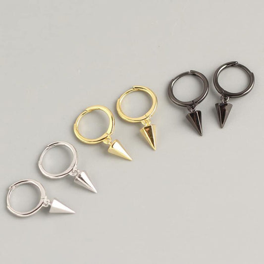 Rockyu 星型＆スタッズフープピアス レディース｜シルバー925・3色展開・金属アレルギー対応