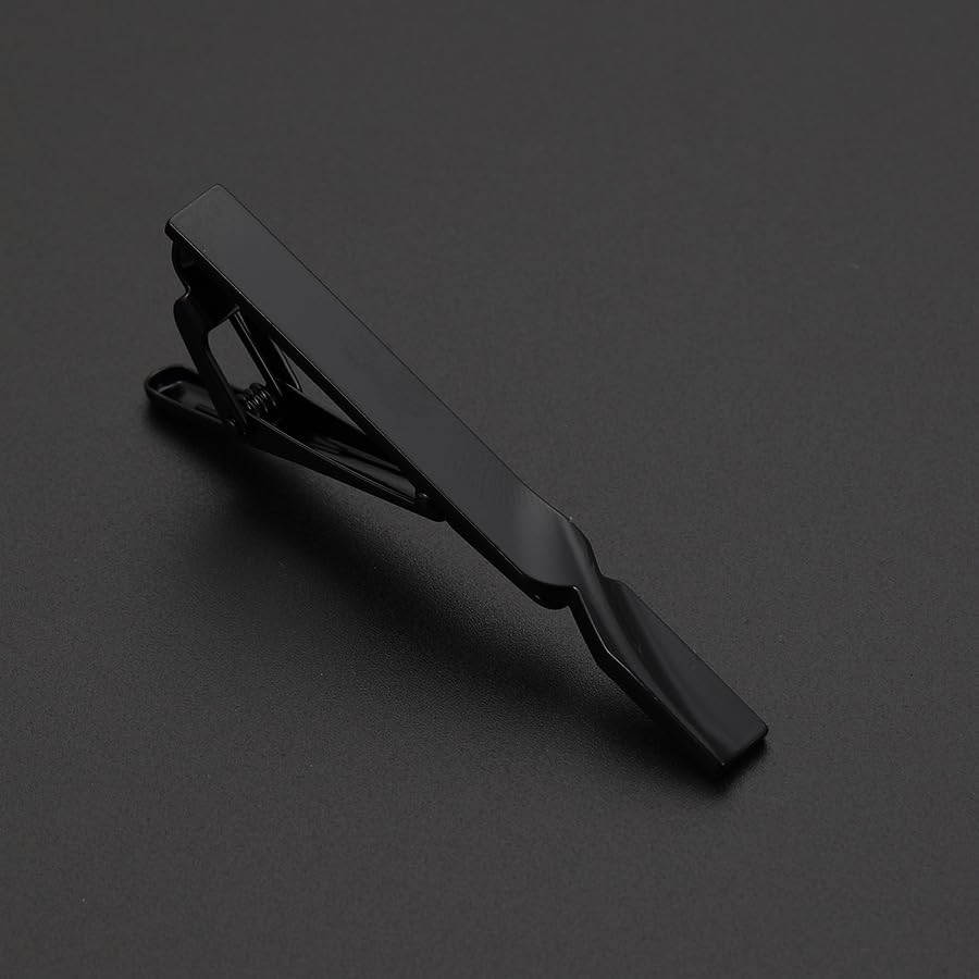 Rockyu ネクタイピン メンズ ビジネス 銅製 シンプル バネ式 ゴールド/ブラック/シルバー