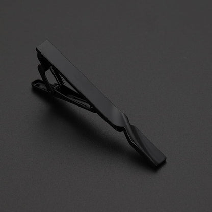 Rockyu ネクタイピン メンズ ビジネス 銅製 シンプル バネ式 ゴールド/ブラック/シルバー