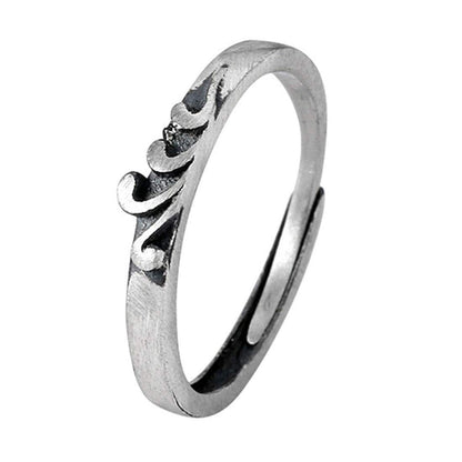 Rockyu 指輪 メンズ シルバー925 フリーサイズ 復古デザイン ペアリング 結婚婚約対応