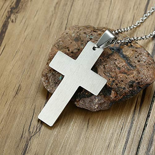 Rockyu クロスネックレス ステンレス メンズ ゴールド ブラック シルバー ペンダント