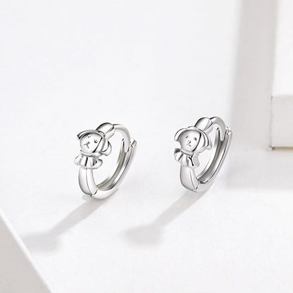 Rockyu ピアス レディース 小さめ ブランド シルバー925 可愛い ワンちゃん 犬ピアス 動物モチーフ ドッグ リングピアス 金属アレルギー対応 イヌ 両耳用 フープピアス おしゃれ バレンタインデー プレゼント アクセサリー