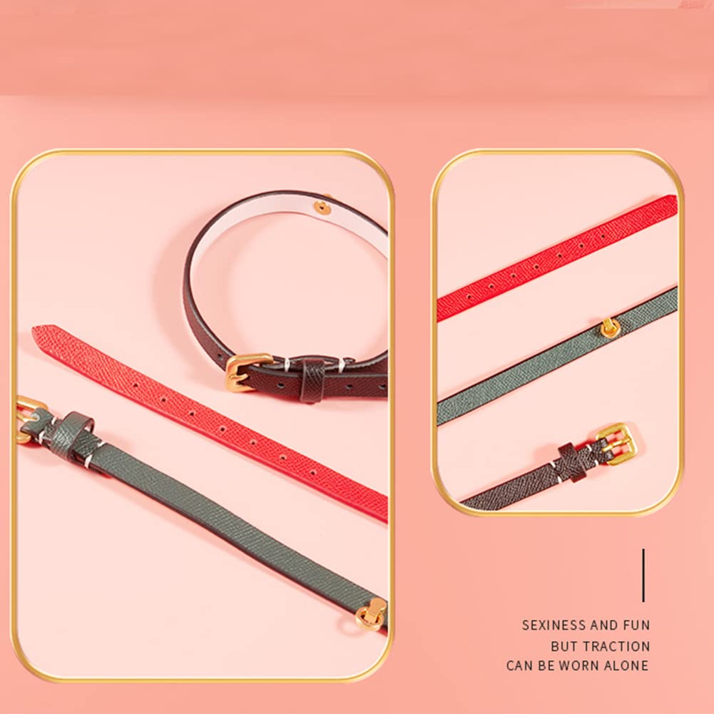 Rockyu 本革リング付きチョーカー レディース