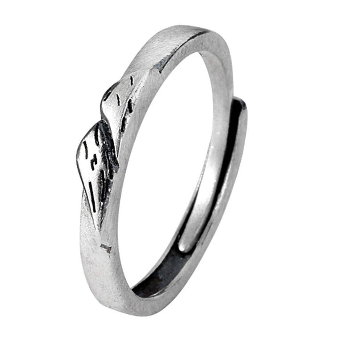 Rockyu 指輪 メンズ シルバー925 フリーサイズ 復古デザイン ペアリング 結婚婚約対応