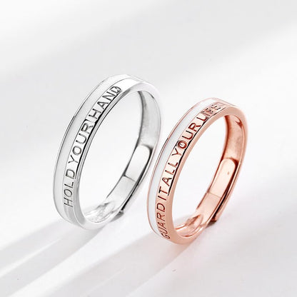 Rockyu ペアリング カップル用 ローマ数字刻印 フリーサイズ シルバー925リング