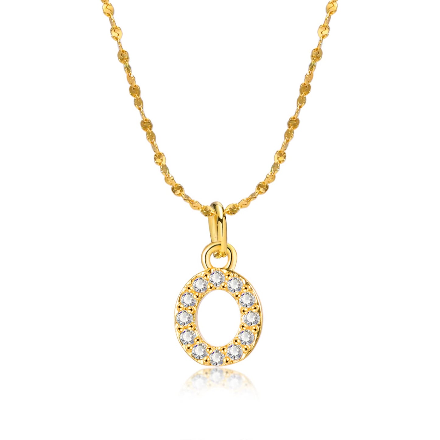 Rockyu ネックレス レディース ゴールド イニシャルペンダント ジルコニア アレルギー対応