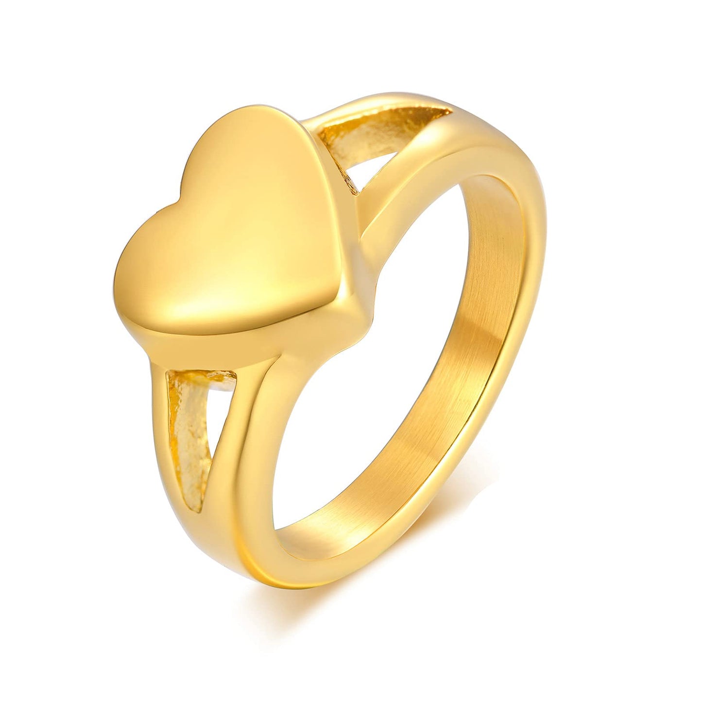 Rockyu ハートデザイン メモリアルリング レディース 遺骨収納 おしゃれステンレス指輪