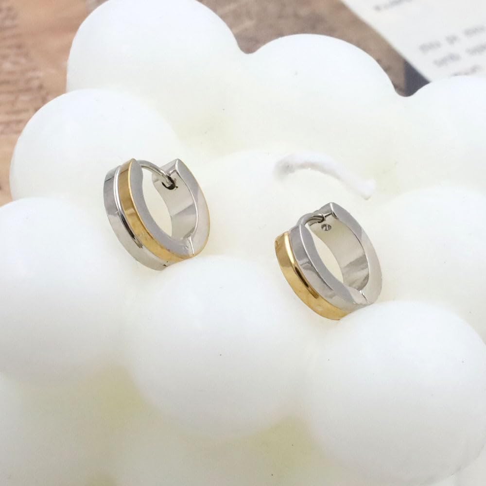 Rockyu リングピアス メンズ レディース フープピアス 小さめ ステンレス製 金属アレルギー対応