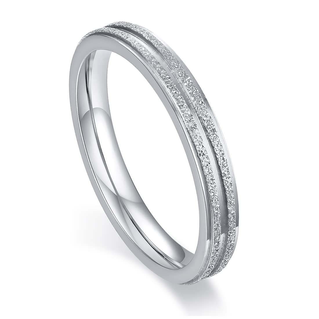 Rockyu ペアリング ステンレス シンプル 指輪 男女兼用 3mm/5mm 選べるサイズ