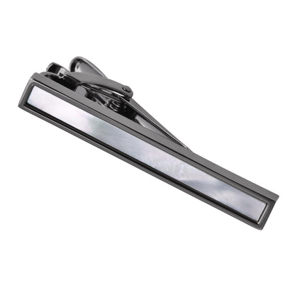 Rockyu ネクタイピン メンズ 蝶貝インレイ シルバー＆ゴールド 黄銅製 シンプル 高級感 ギフトボックス付き