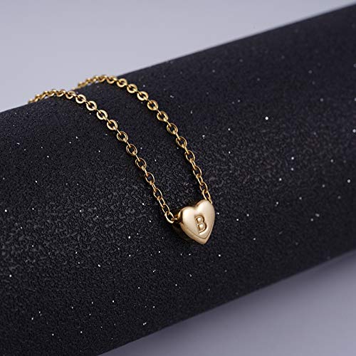 Rockyu ネックレス レディース ハートペンダント ゴールド A-Z アルファベット 18Kメッキ ステンレス
