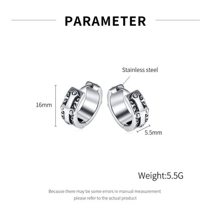 Rockyu クロスデザインステンレスフープピアス メンズ レディース