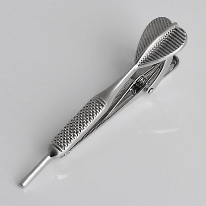 Rockyu 飛鏢型タイピン メンズ シルバー 黄銅製 ビジネスアクセサリー