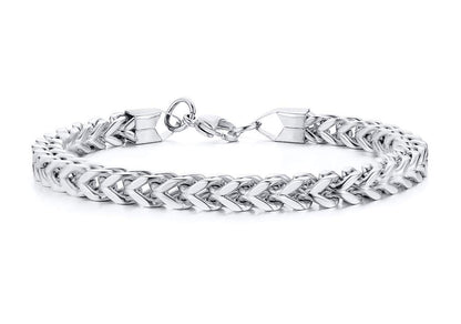 Rockyu メンズ ブレスレット ゴールド チェーン ステンレス スリム 6mm