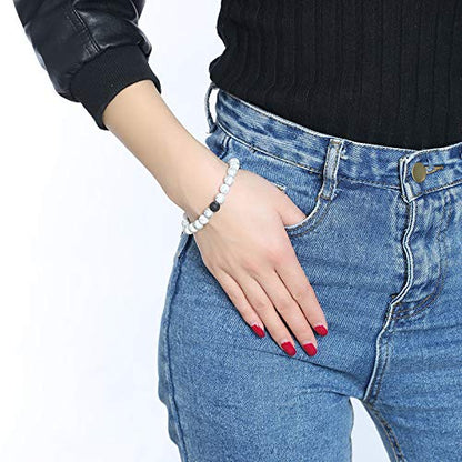 Rockyu ブレスレット メンズ レディース 天然石 数珠チェーン ステンレス アレルギー対応