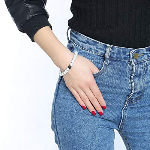 Rockyu ブレスレット メンズ レディース 天然石 数珠チェーン ステンレス アレルギー対応