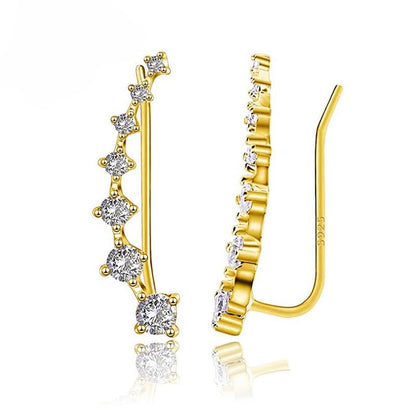 Rockyu スタークリップピアス レディース｜S925＆キュービックジルコニアの7連星イヤーカフ