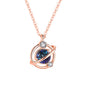 Rockyu 惑星モチーフネックレス レディース 土星風デザイン ピンクゴールド＆シルバー