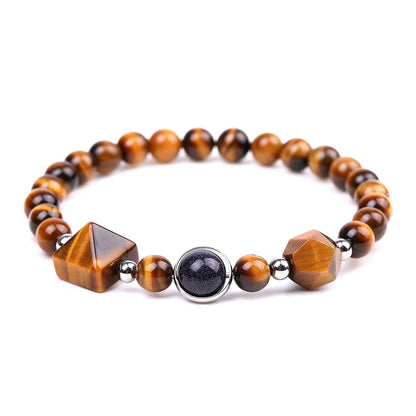 Rockyu 天然石ブレスレット レディース パワーストーン ピラミッドビーズデザイン