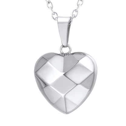 Rockyu ネックレス レディース ハートペンダント チタン製 シンプル シルバー＆ゴールド 18Kメッキ
