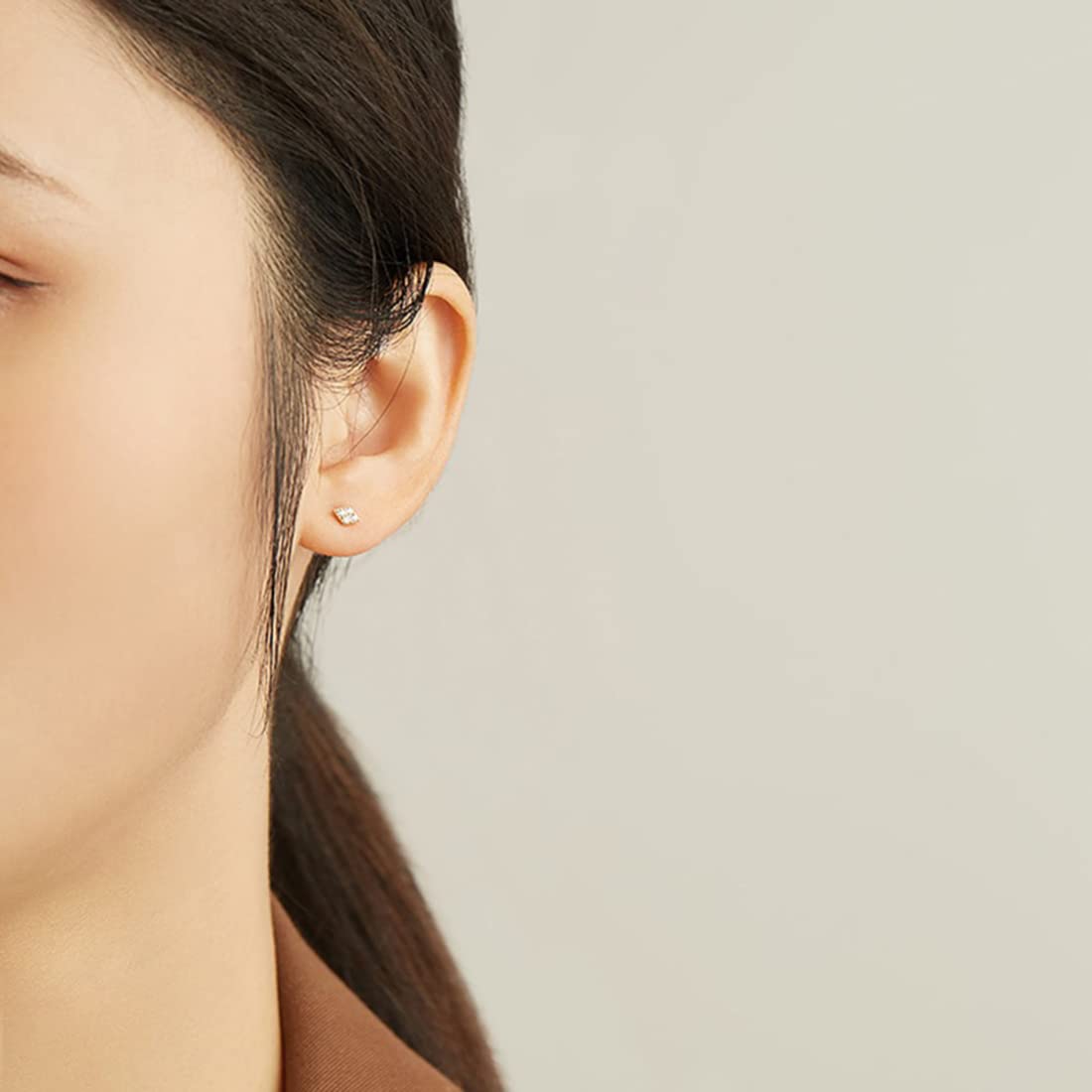 Rockyu スワロフスキー ジルコニア セカンドピアス レディース つけっぱなしOK 金属アレルギー対応