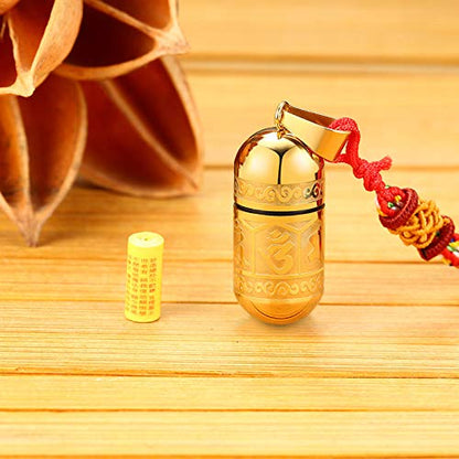 Rockyu メンズネックレス 呪文刻印 円柱型ホイッスルペンダント ステンレス製 遺骨収納 御守ジュエリー