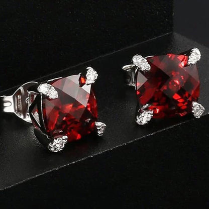 Rockyu ピアス メンズ スクエア ジルコニア 8mm 両耳用 金属アレルギー対応 全5色