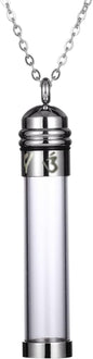 Rockyu メモリアルネックレス ガラス製 香水瓶型ペンダント ステンレス製 遺骨入れ