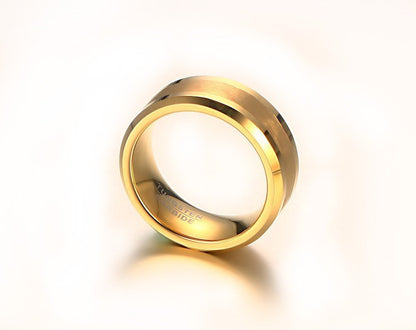 Rockyu タングステンリング メンズ 8mm 幅広 平打ち マット加工 金属アレルギー対応