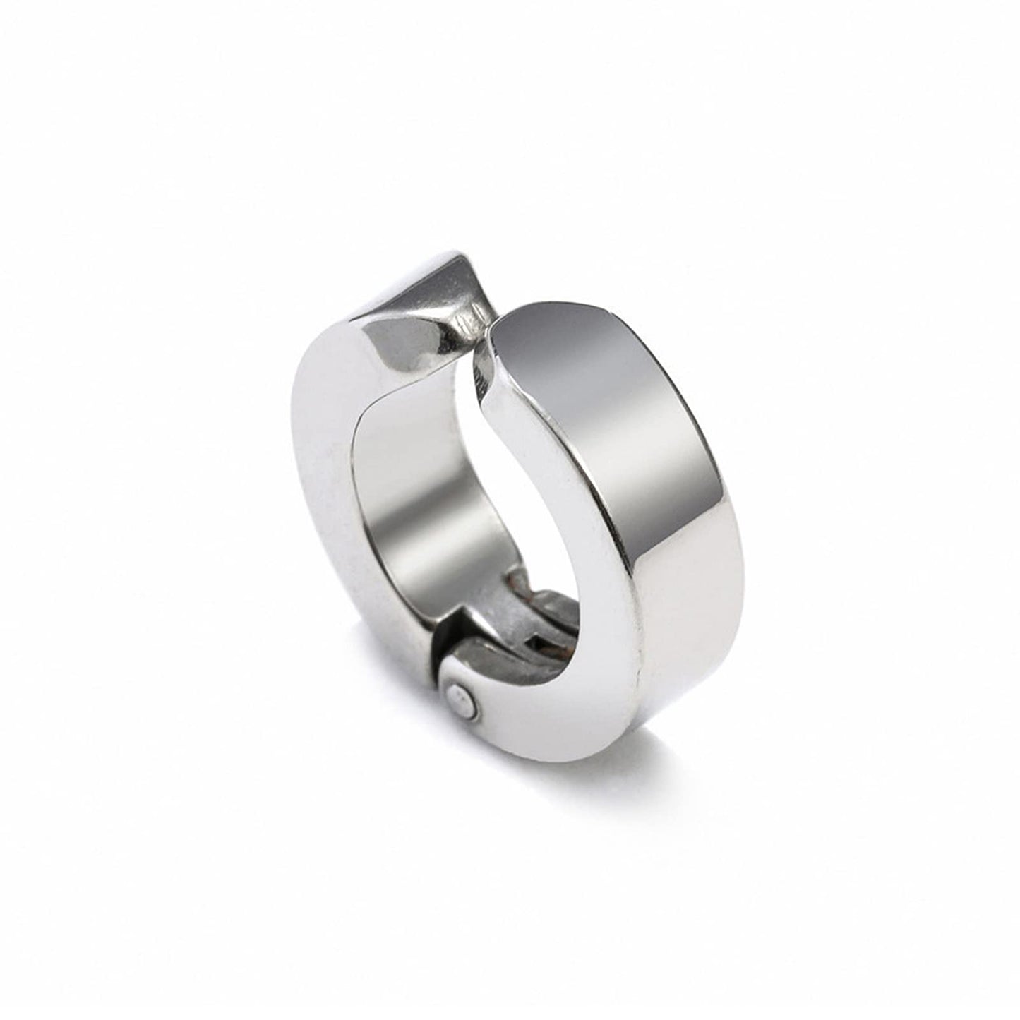 Rockyu ピアス メンズ レディース フープ シルバー ブラック ゴールド ステンレス 金属アレルギー対応