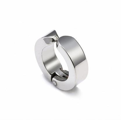 Rockyu ピアス メンズ レディース フープ シルバー ブラック ゴールド ステンレス 金属アレルギー対応