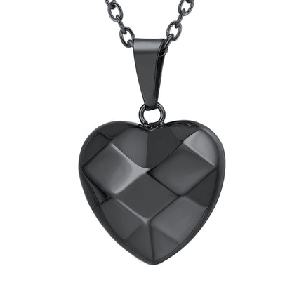 Rockyu ネックレス レディース ハートペンダント チタン製 シンプル シルバー＆ゴールド 18Kメッキ