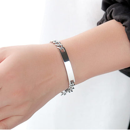 Rockyu カップルブレスレット｜ローズゴールド＆シルバーチェーン｜ペアアクセサリー