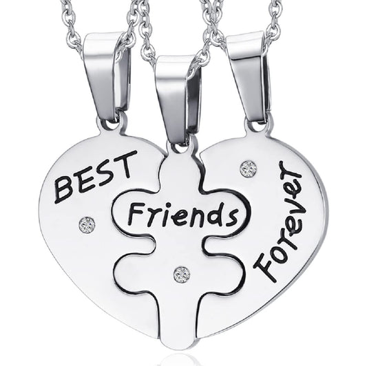 Rockyu ネックレス メンズ レディース ハート パズル ペンダント シルバー チタン アレルギー対応