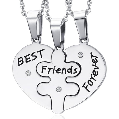 Rockyu ネックレス メンズ レディース ハート パズル ペンダント シルバー チタン アレルギー対応