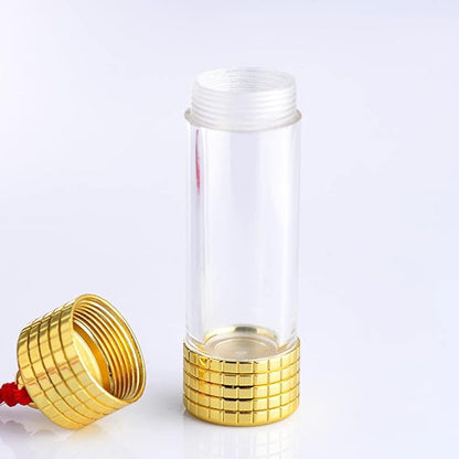 Rockyu メモリアルネックレス 遺骨入れ メンズ レディース ゴールド シルバー ガラス管 ペンダント アロマ対応