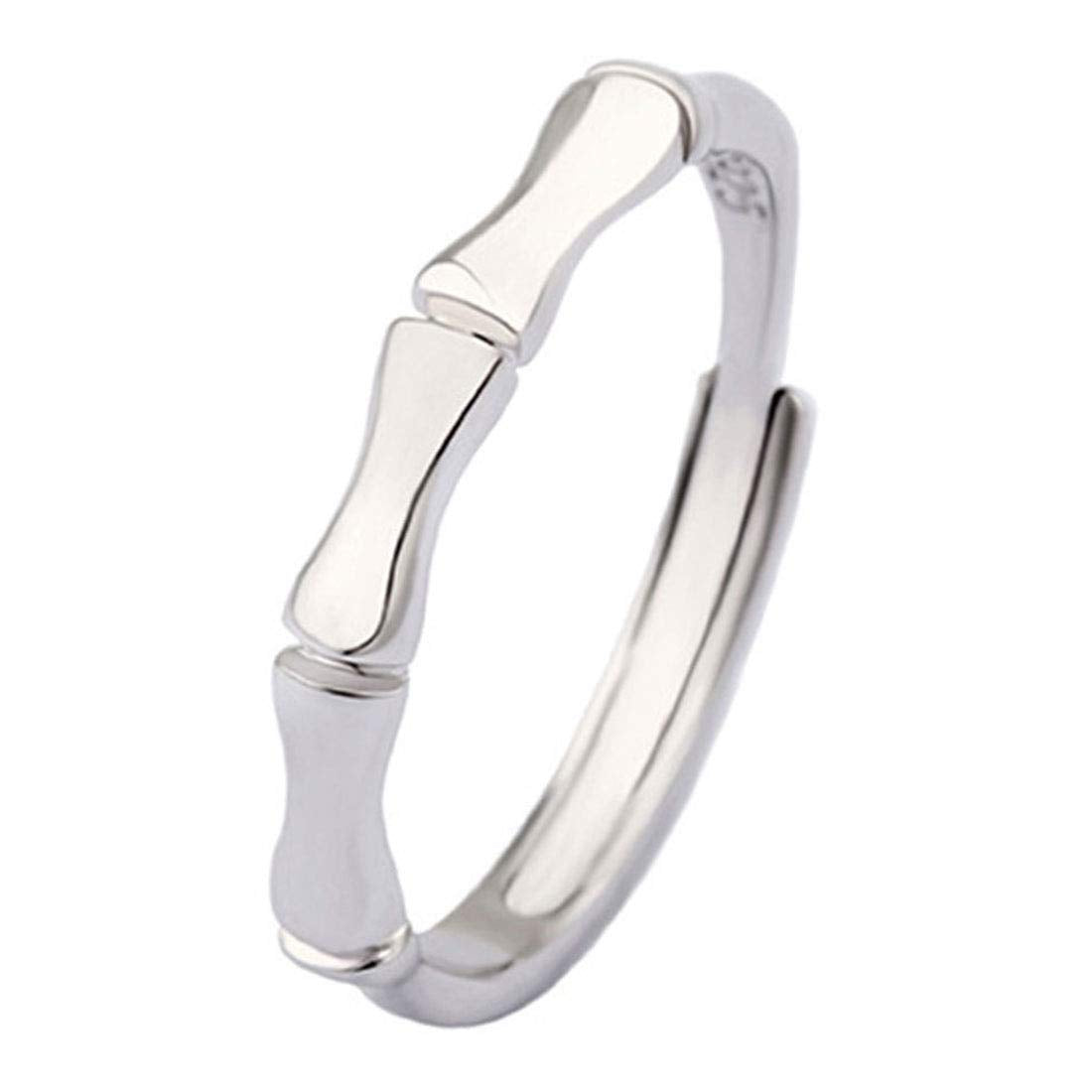 Rockyu 竹モチーフ ペアリング シルバー925 メンズ レディース フリーサイズ 結婚・婚約用