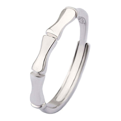 Rockyu 竹モチーフ ペアリング シルバー925 メンズ レディース フリーサイズ 結婚・婚約用