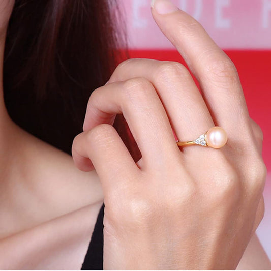Rockyu レディース フリーサイズ パールリング シンプル 上品デザイン