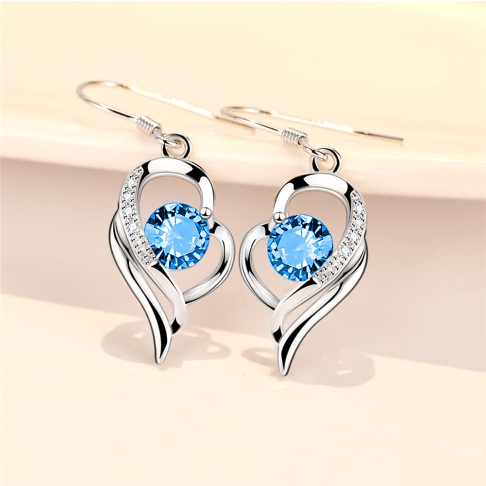 Rockyu レディース ハートフックピアス S925 シルバー ジルコニア 揺れるデザイン アレルギー対応