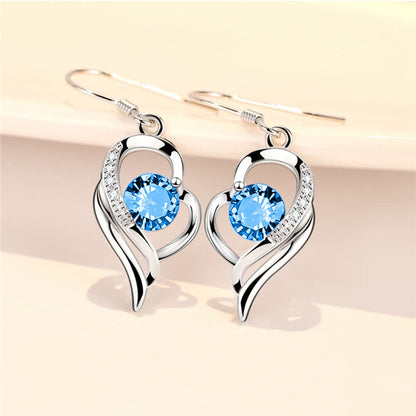 Rockyu レディース ハートフックピアス S925 シルバー ジルコニア 揺れるデザイン アレルギー対応