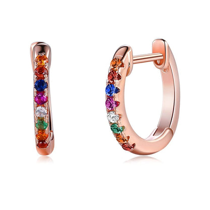 Rockyu ピアス レディース フープ シルバー925 多粒ジルコニア 金属アレルギー対応