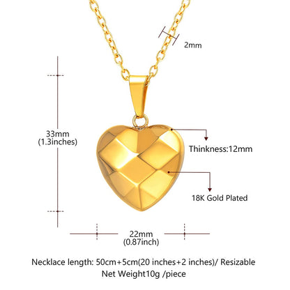 Rockyu ネックレス レディース ハートペンダント チタン製 シンプル シルバー＆ゴールド 18Kメッキ