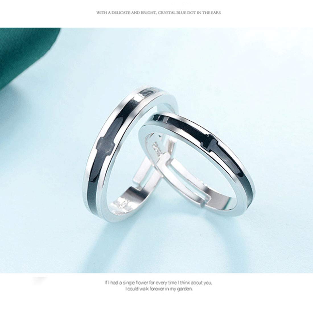 Rockyu ペアリング フリーサイズ 指輪 メンズ 十字架 レディース リング クロス 2個セット シンプル ステンレス 銀色