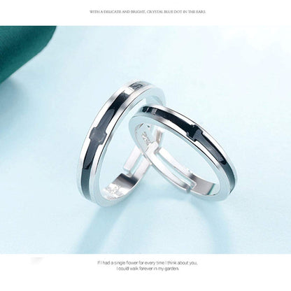 Rockyu ペアリング フリーサイズ 指輪 メンズ 十字架 レディース リング クロス 2個セット シンプル ステンレス 銀色