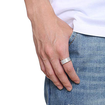 Rockyu 指輪 ステンレス製 6mm 8mmリング ブラック ゴールド シルバー 鏡面仕上げ 金属アレルギー対応