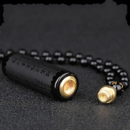 Rockyu メンズ メモリアルネックレス 般若心経入り ステンレス 遺骨ペンダント