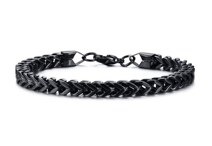 Rockyu メンズ ブレスレット ゴールド チェーン ステンレス スリム 6mm