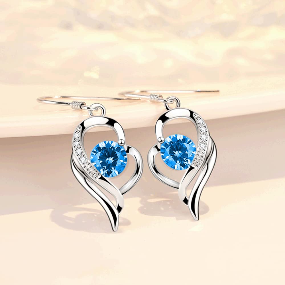 Rockyu レディース ハートフックピアス S925 シルバー ジルコニア 揺れるデザイン アレルギー対応