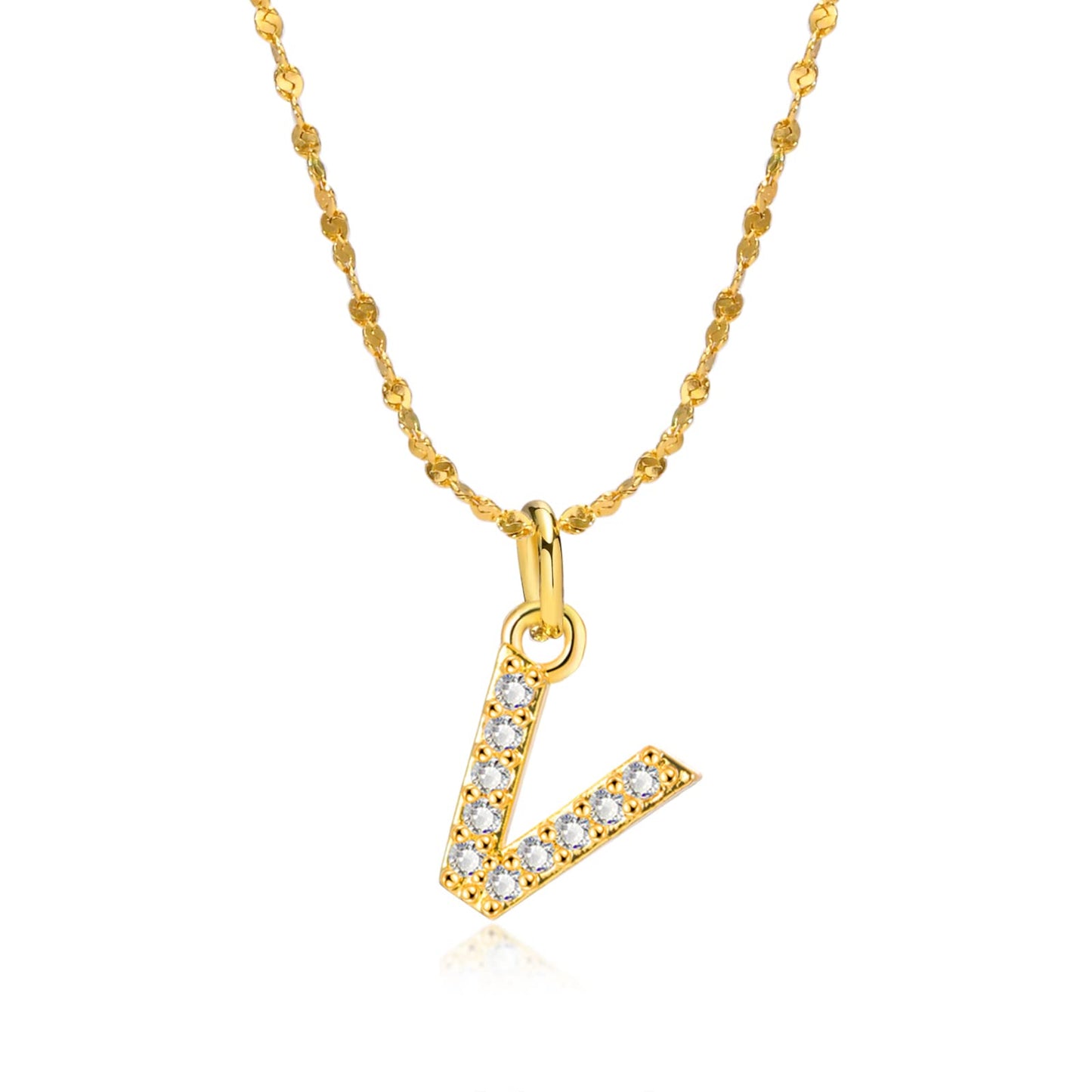 Rockyu ネックレス レディース ゴールド イニシャルペンダント ジルコニア アレルギー対応